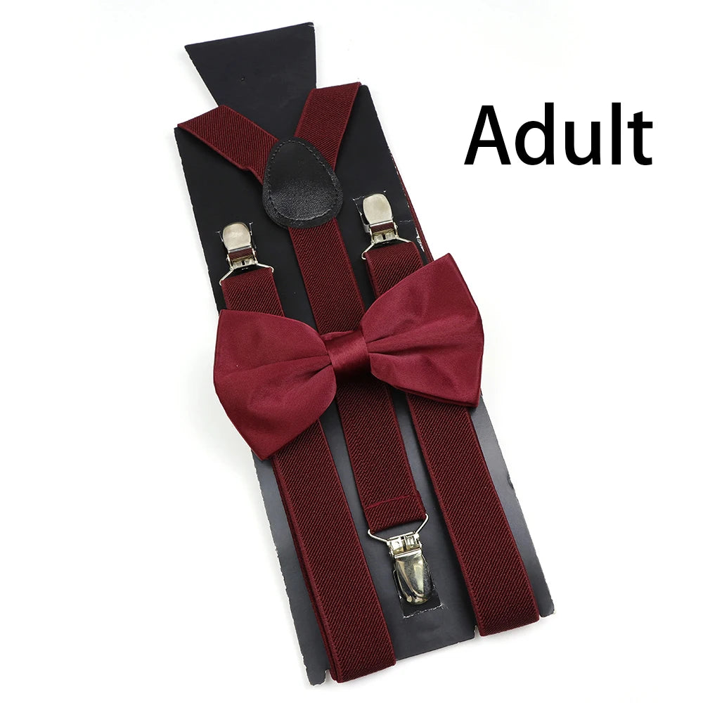 Solid Color Elastic Leather Suspenders