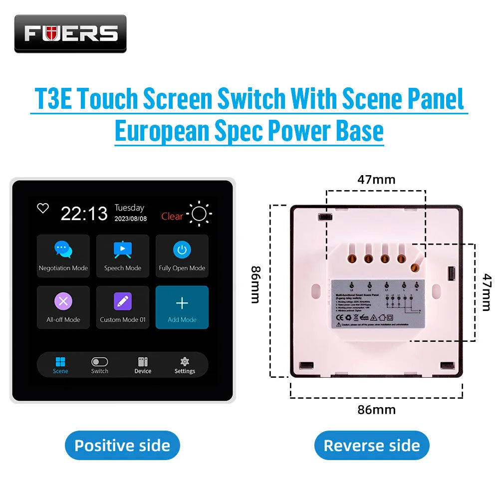 Smart Zigbee Touch Screen Scene Control Panel