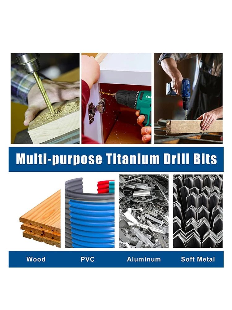 Hexagonal handle 13pc Titanium Twists drill