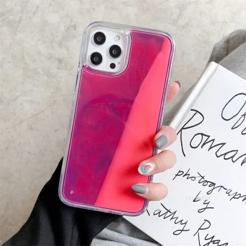 Moving Sand Luminous Phone Case For iPhone