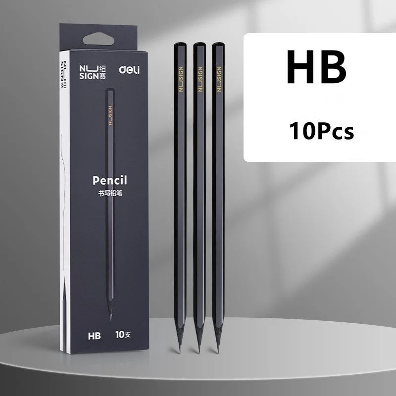 Black Wood Graphite Pencil Set