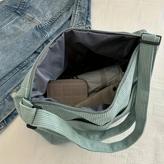 Corduroy Half Moon Shoulder Bag
