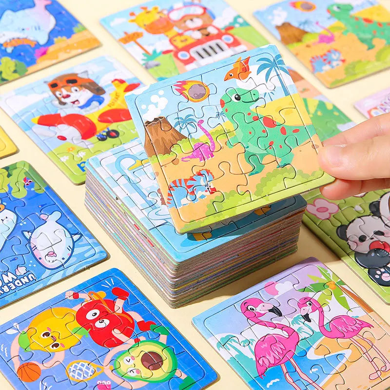 20Pcs Cartoon Puzzle Animal Pattern Educational Puzzle Toy