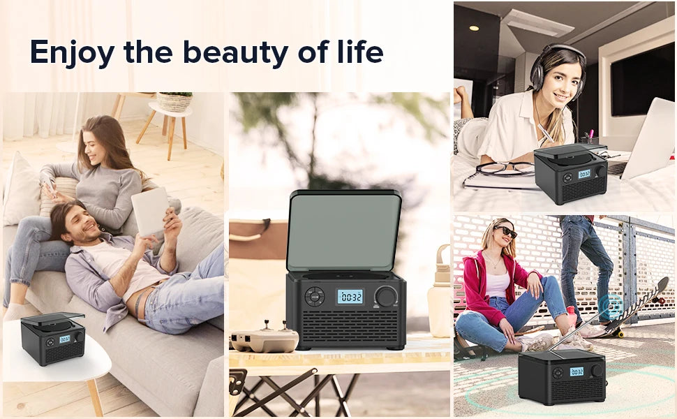 Portable Bluetooth CD Player with FM Radio