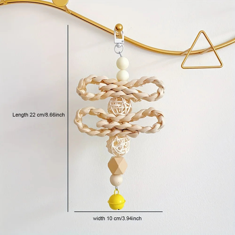 Wooden Bird Climbing Ladder & Hanging Play Toy