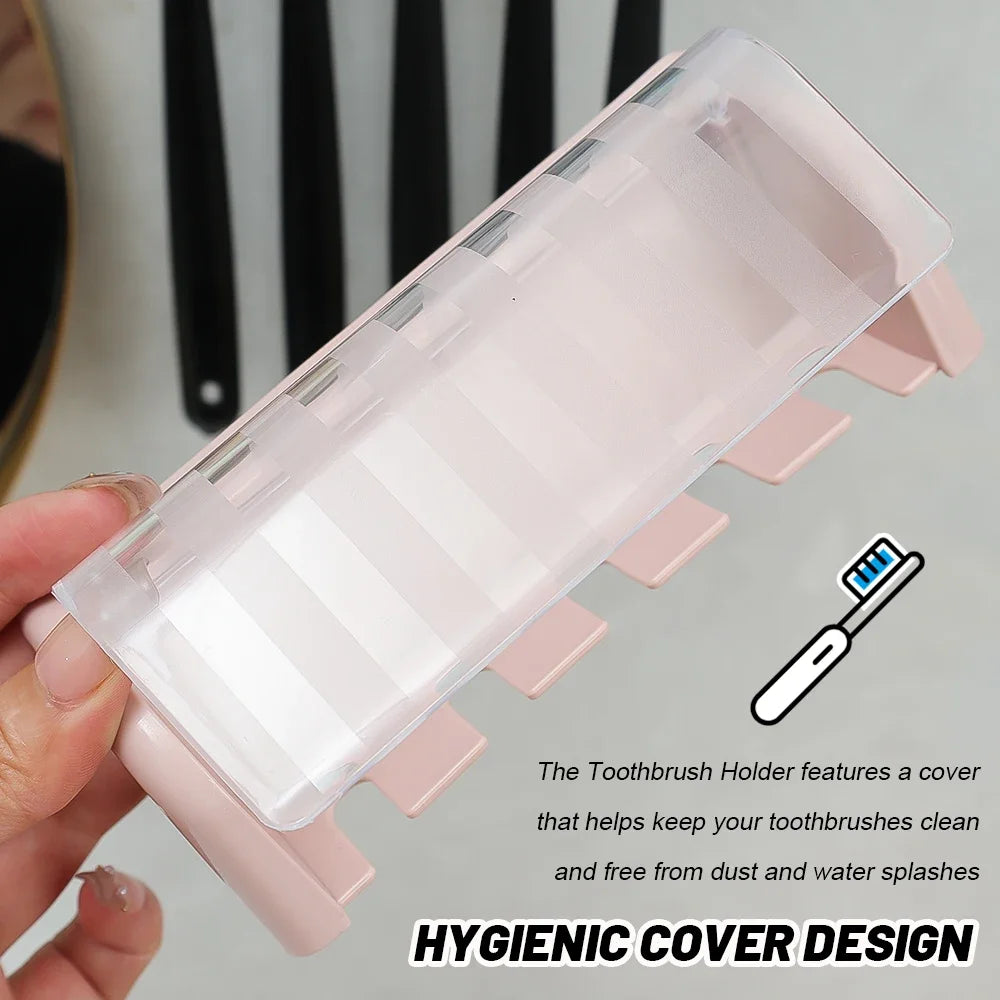 Bathroom Wallmount Toothbrush Holder with Cover