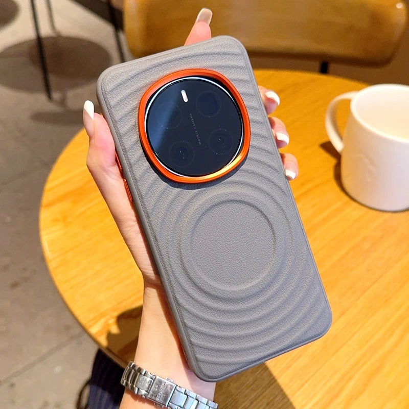 Magnetic Ripple Pattern Leather Back Cover Case For Honor Magic 6 7 Pro