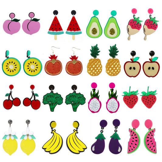 Fruit Vegetables Acrylic Drop Earrings