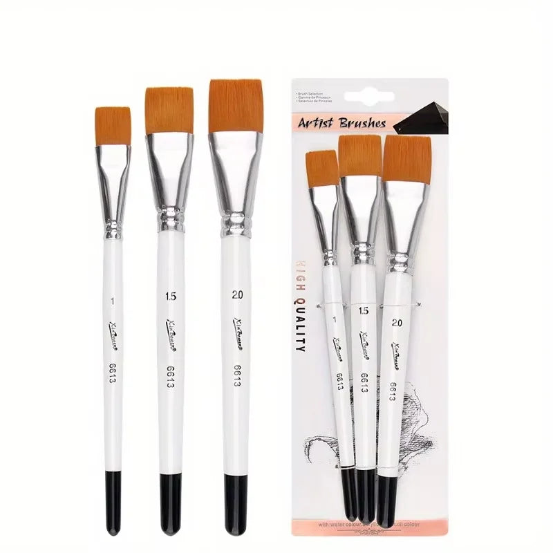 Large Flat Paint Brush Set