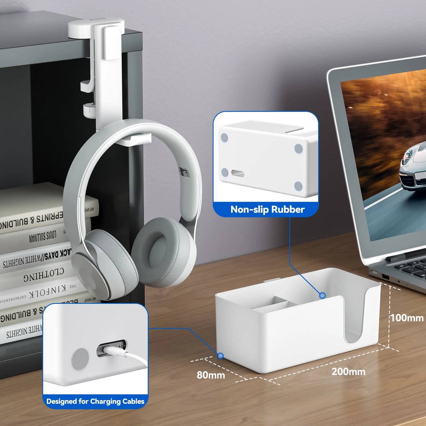 4 in 1 Desk Headphone Hanger Clamp