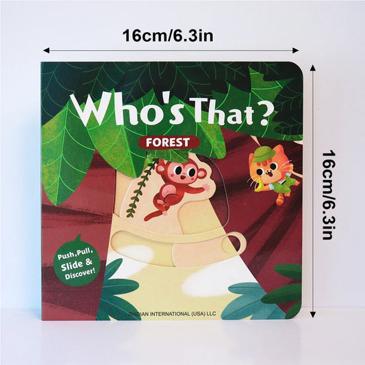 Who’s That? Push-Pull-Slide Animal Board Books – 4 Book Set