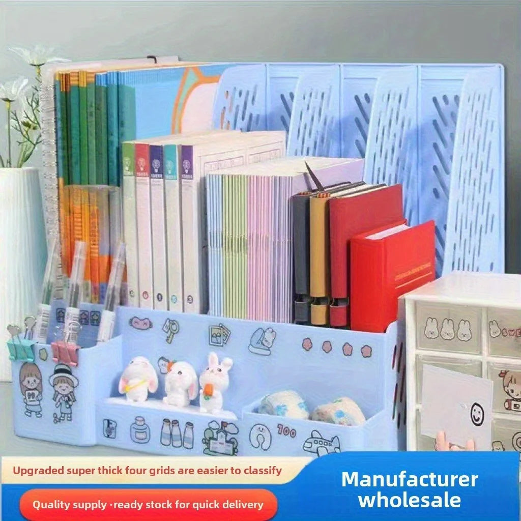 Desktop File Organizer With 4 Compartments