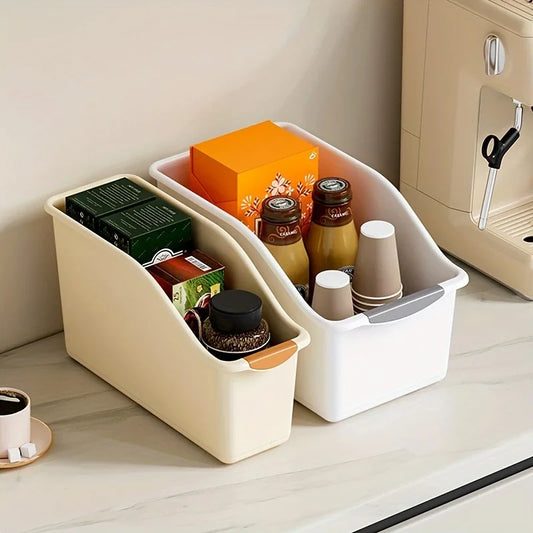 Curved Plastic Storage Bin Organizer