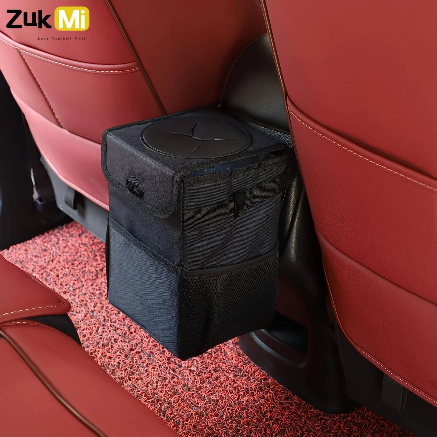 ZUKMI Waterproof Car Trash Can With Lid