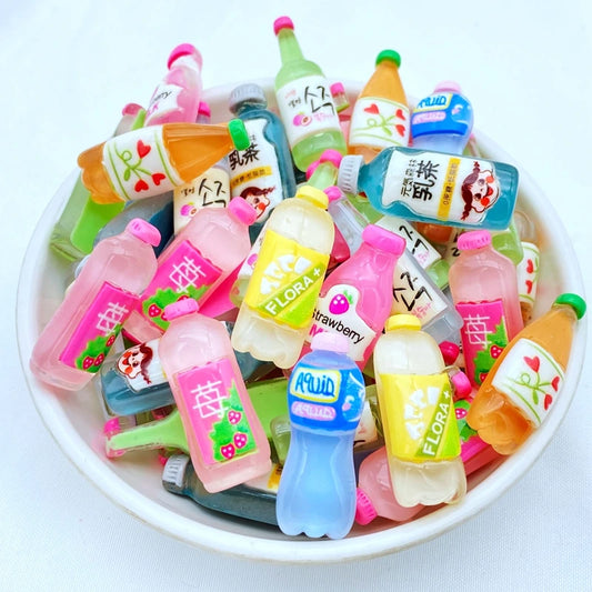 10Pcs New Kawaii Cute Fruit Beverage Plastic Toys
