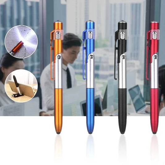 4-in-1 Multifunction Ballpoint Pen with LED Light & Phone Stand