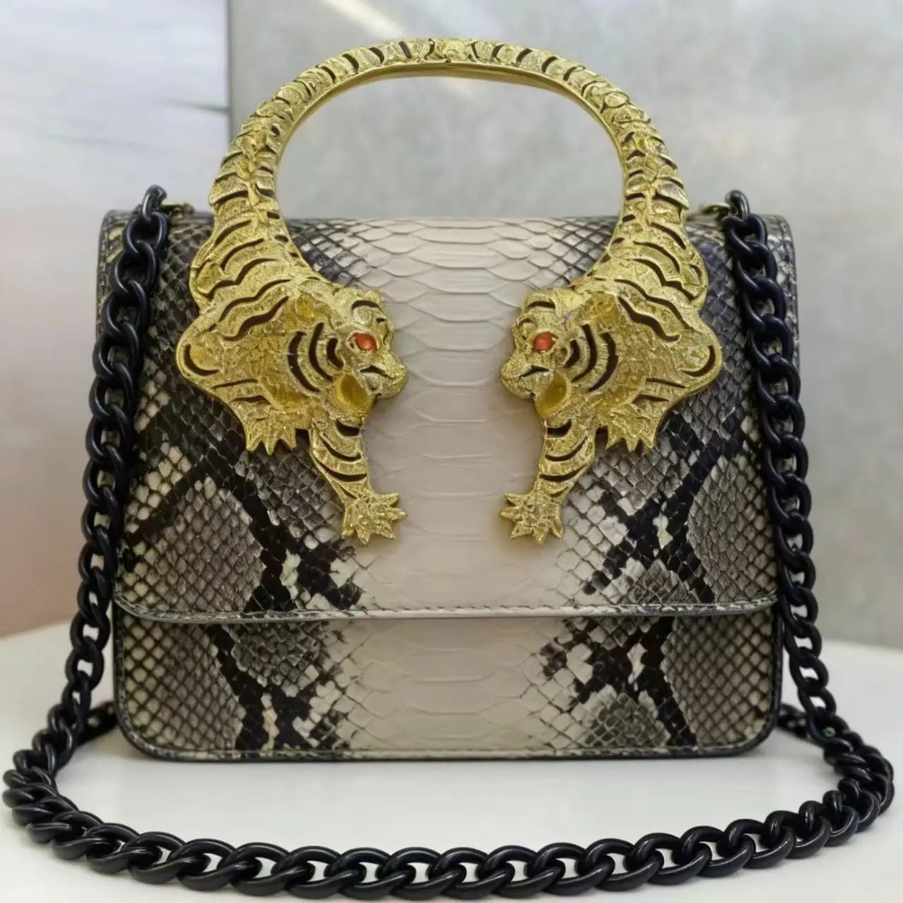 Elegant Croc-Texture Top Handle Handbag