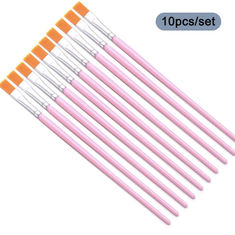 10Pcs/Set Fine Oil Painted Brush