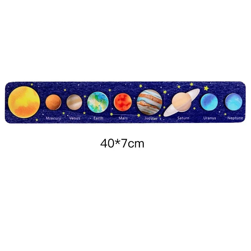 Children Montessori Wooden Solar System Planets Game
