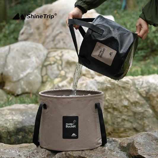Shine Trip Outdoor Thickened Portable Camping Bucket