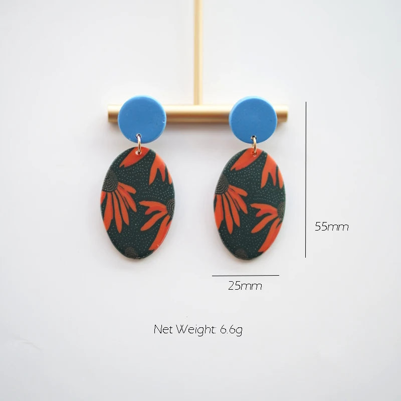 Art Floral Pattern Earrings