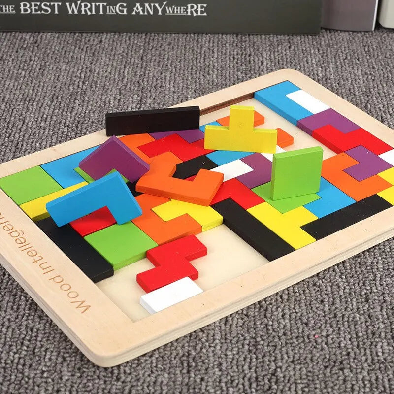 1 Set Wooden Blocks Puzzle Toy
