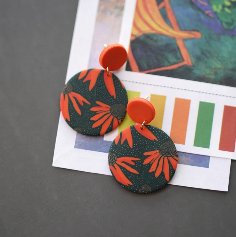 Art Floral Pattern Earrings
