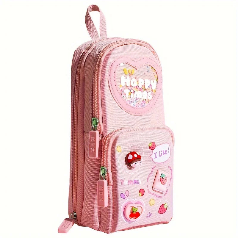 Cute Schoolbag-Style Large Capacity Pencil Case