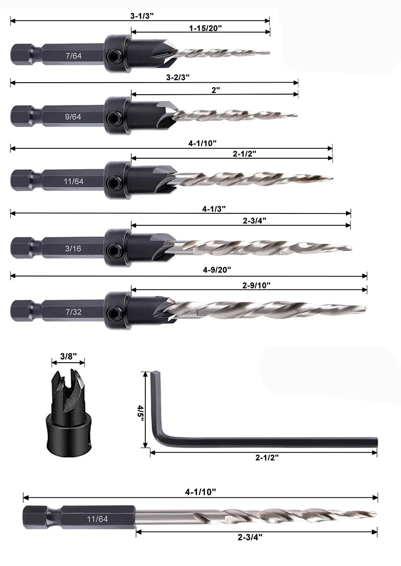 High Speed Steel Hex Shank Taper Drill Counter