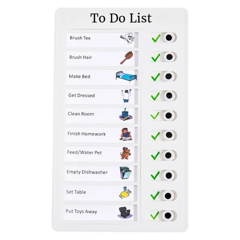 1 Pc Kids Chore Chart with 20 Pcs Blank Card,Plastic Checklist Board