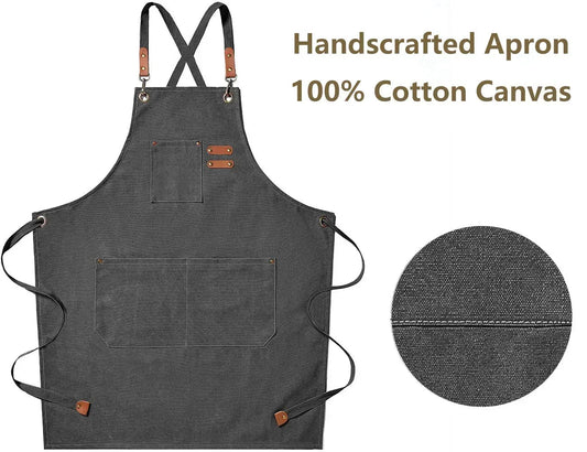 Cross-Back Canvas Work Apron