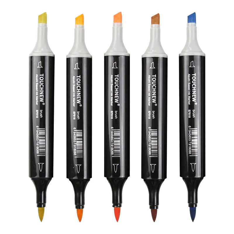 TOUCHNEW Marker 12/30/60/80/168 Colors Soft Brush Markers Pen