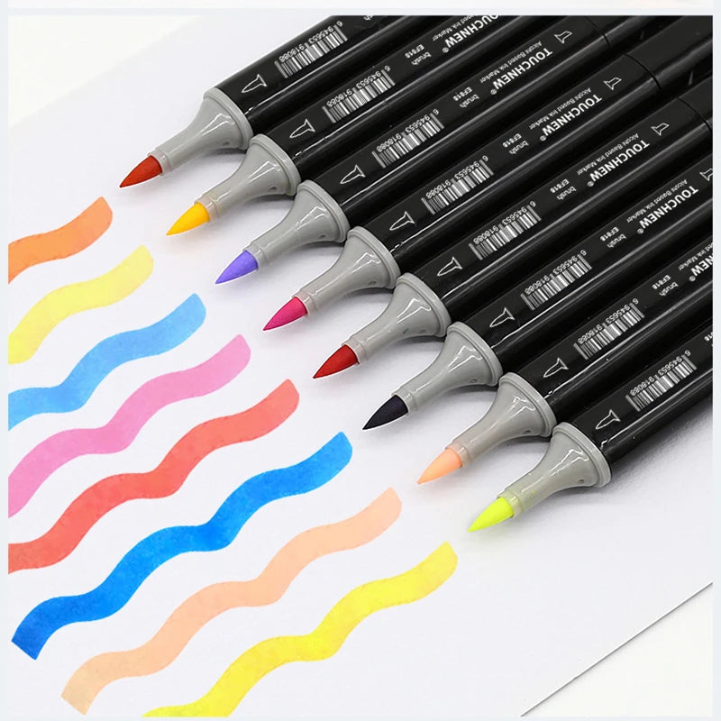 TOUCHNEW Marker 12/30/60/80/168 Colors Soft Brush Markers Pen