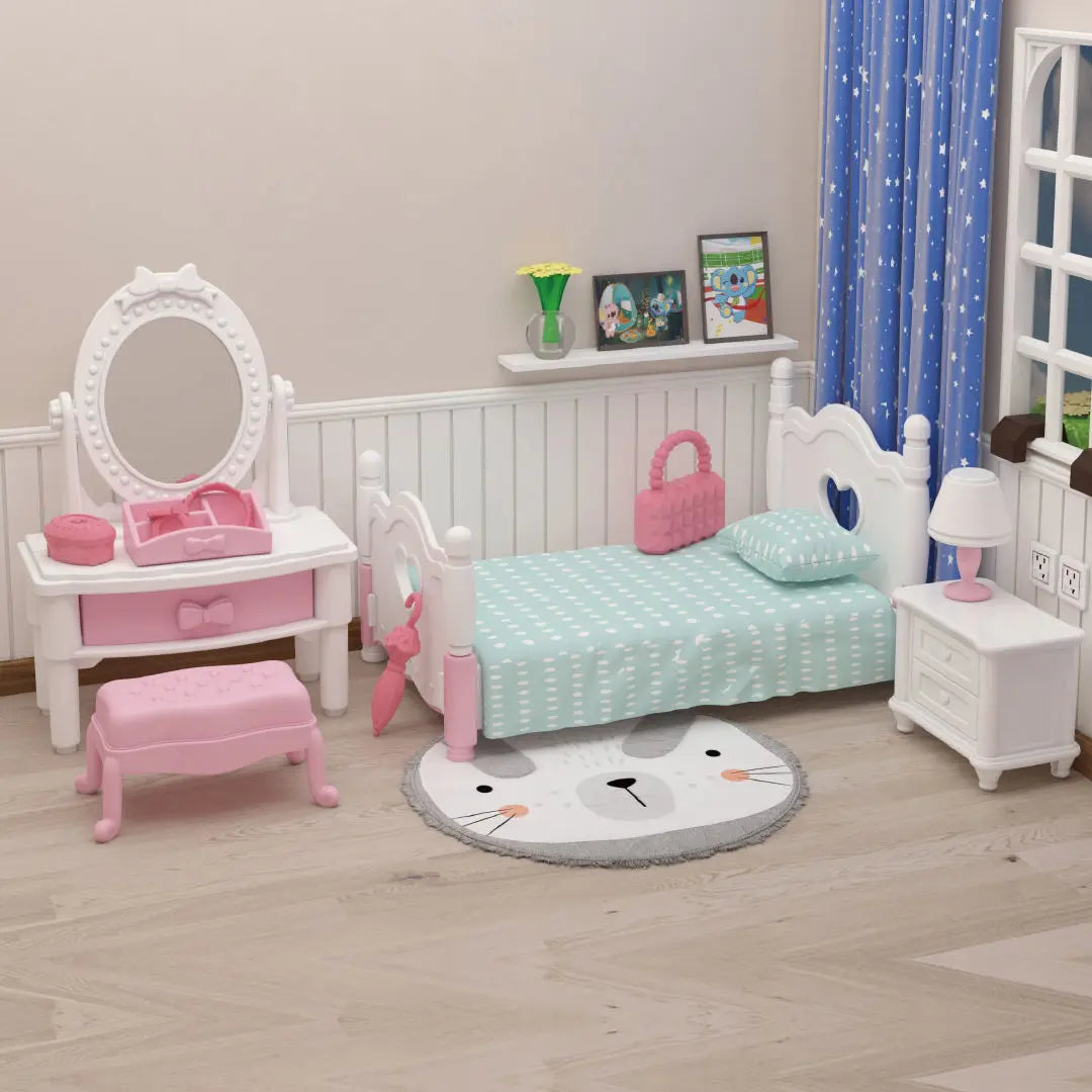 Dollhouse Furniture Living Room Bedroom Kitchen Bathroom Set