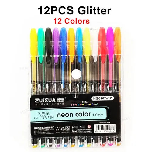 12Pcs/Set Glitter Gel Pen Set