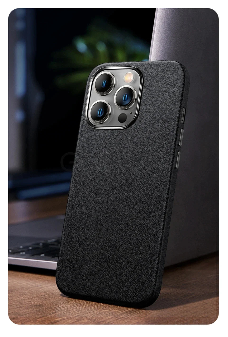 Luxury Leather Magnetic Wireless Charging Case For iPhone