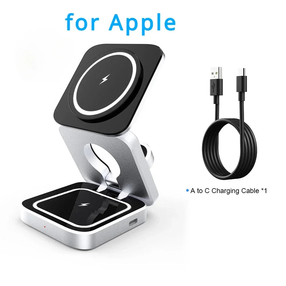 3 in 1 Wireless Charger Stand for IPhone 15 14 13 12 Samsung S23 S22 S21