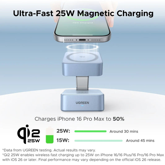 Qi2 2-in-1 Magnetic Wireless Charger Stand