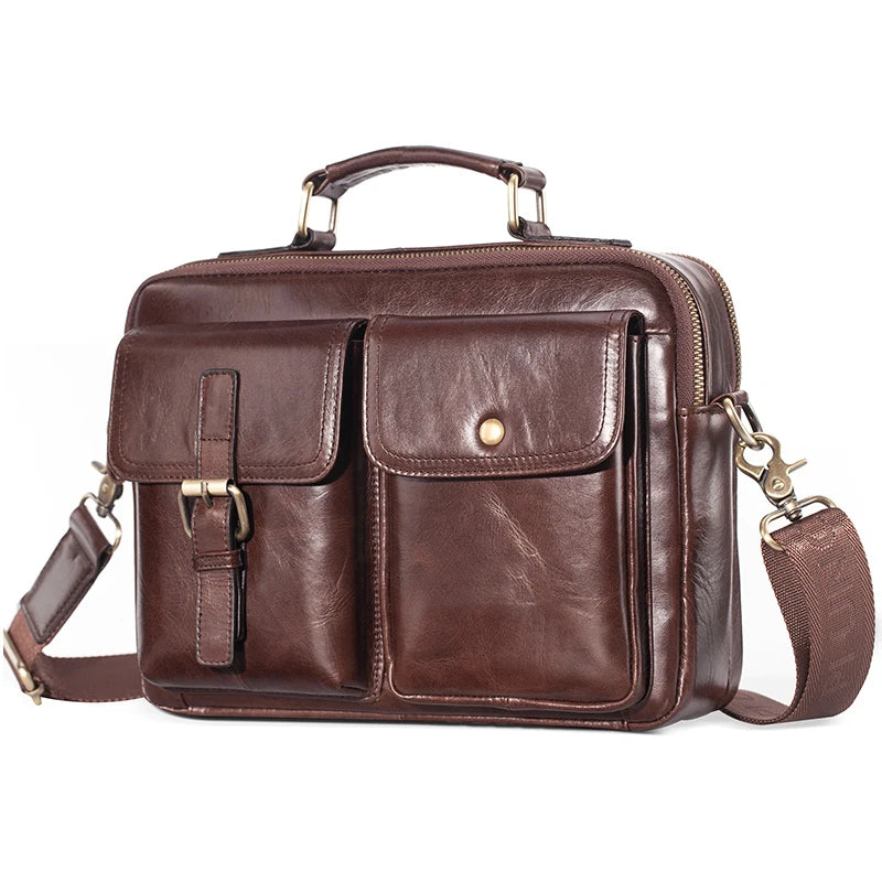 Cowhide Leather Messenger Bag