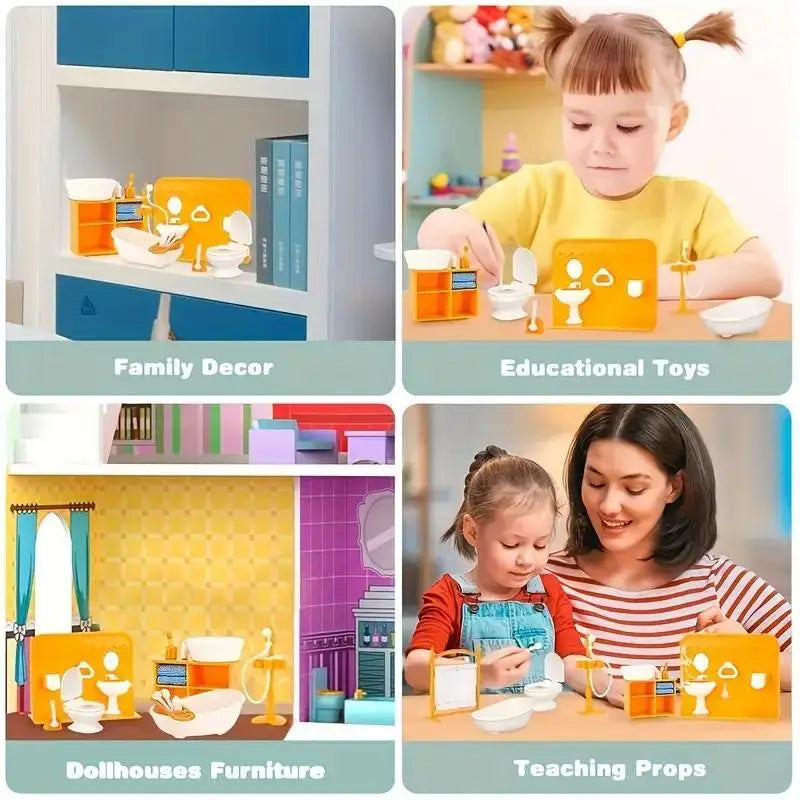 Dollhouse Furniture Bathroom Set