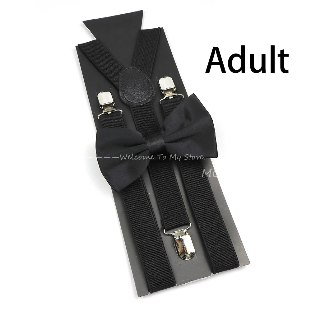 Solid Color Elastic Leather Suspenders