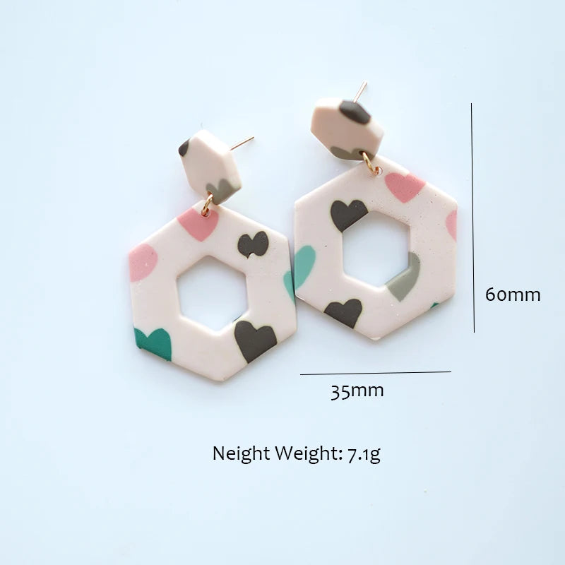 Heart Pattern Long Earrings