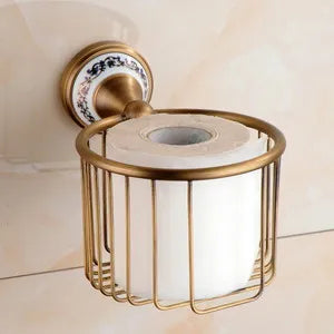 Antique Brushed Solid Brass Bathroom Accessories