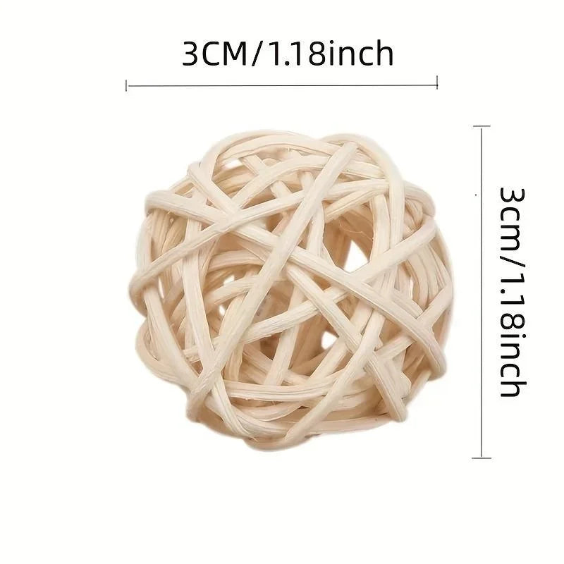 10Pcs Pet Bird Rattan Ball