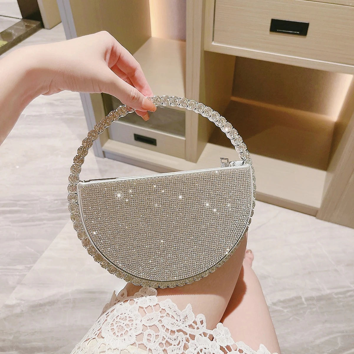 Round Diamond Shaped Handbag