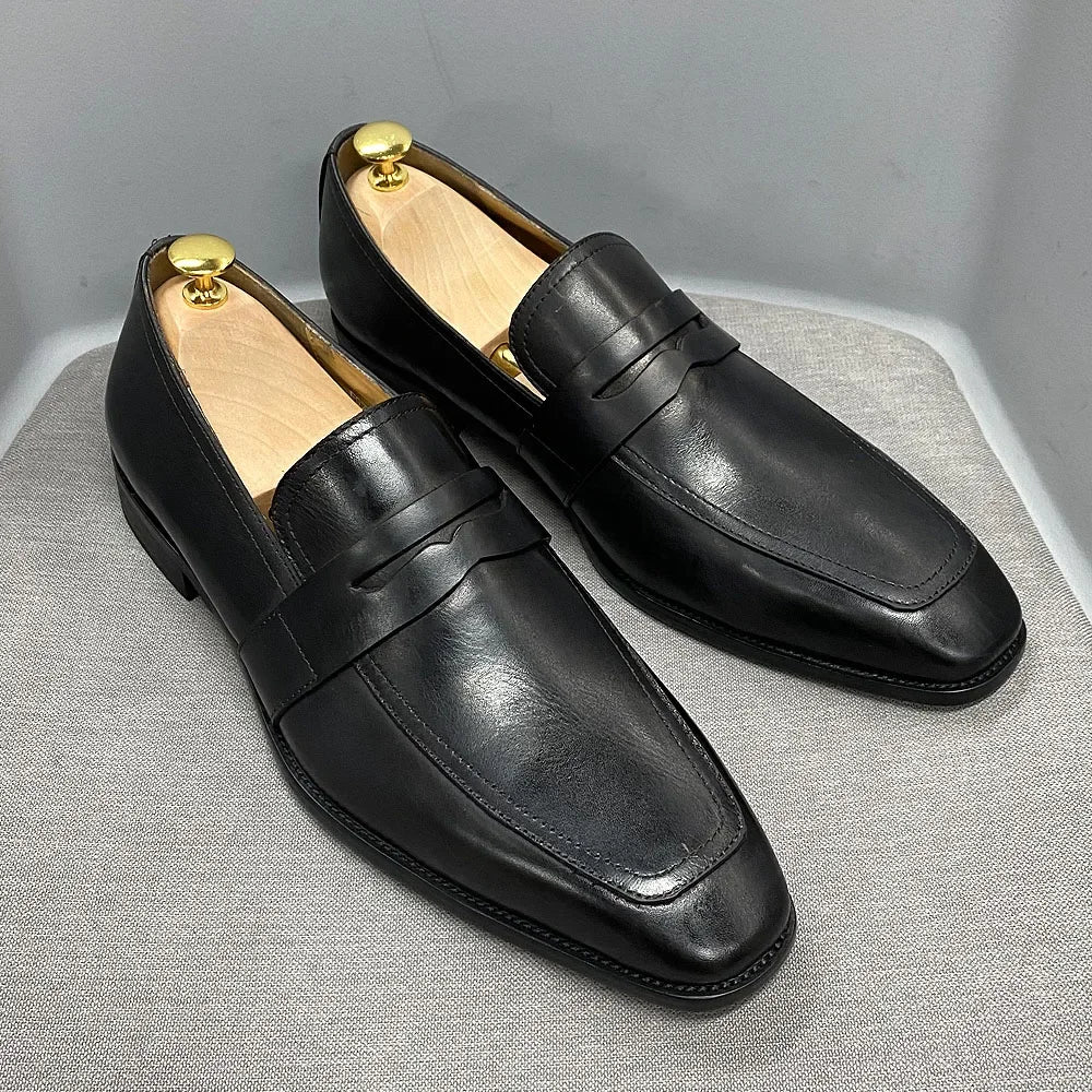 Genuine Cow Leather  Men Penny Loafers