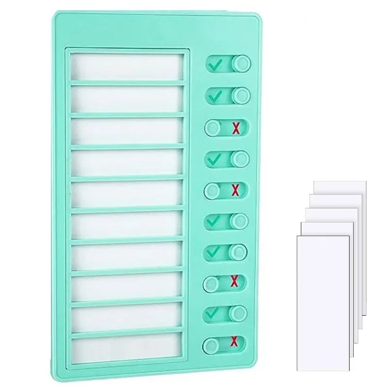 1 Pcs Chore Chart with 5 Pcs Blank Card,Plastic Checklist Board