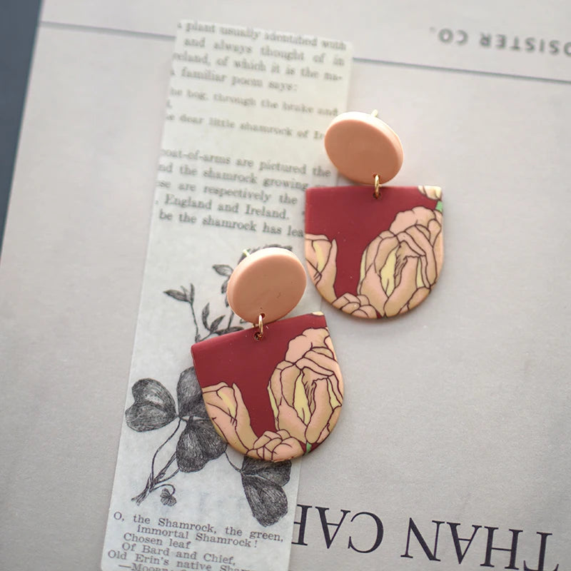 Art Floral Pattern Earrings
