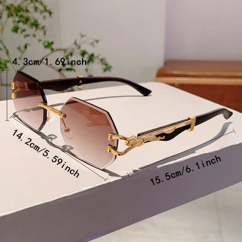 Vintage Rimless Polygon Sunglasses