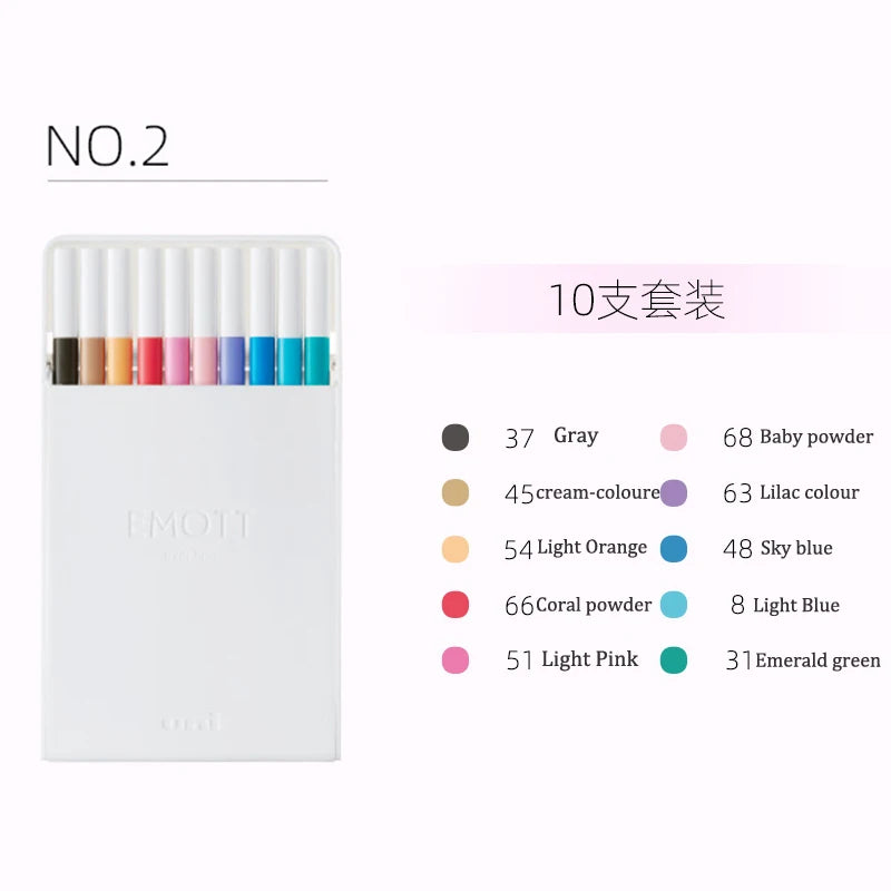5pc Uni EMOTT Fiber Marker Pen water-based